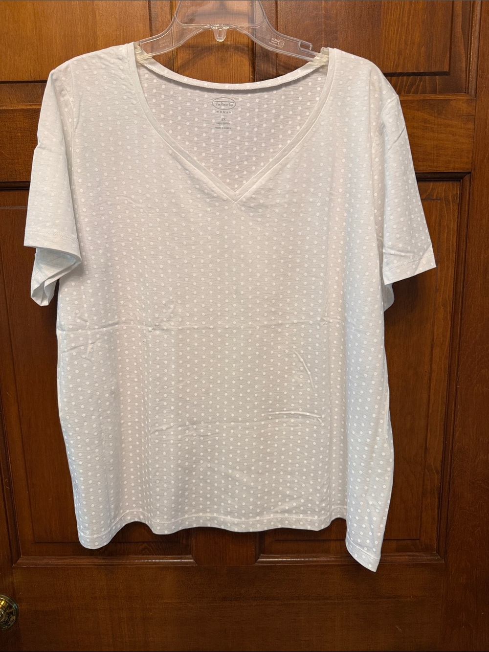 Talbots Light white Polka Dot Tee